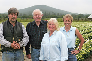 The Crocketts—from left, Don, Davy, Joyce and Linda—run Crockett United Lily Growers in Del Norte County, one of only seven farms in California and Oregon that grow Easter lily bulbs for the entire North American market.